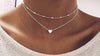 DOUBLE CHAIN HEART CHOKER