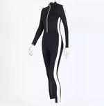 Tawanna - Long Sleeve Striped Patchwork One Piece