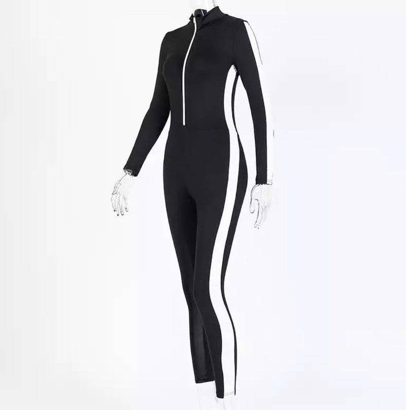 Tawanna - Long Sleeve Striped Patchwork One Piece