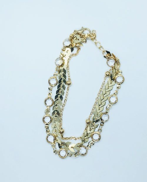 GOLD ANKLET - THREE CHAINS