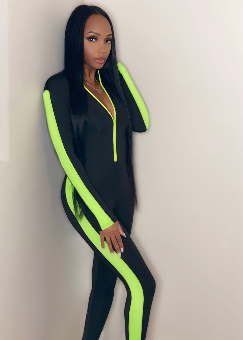 Tawanna - Long Sleeve Striped Patchwork One Piece