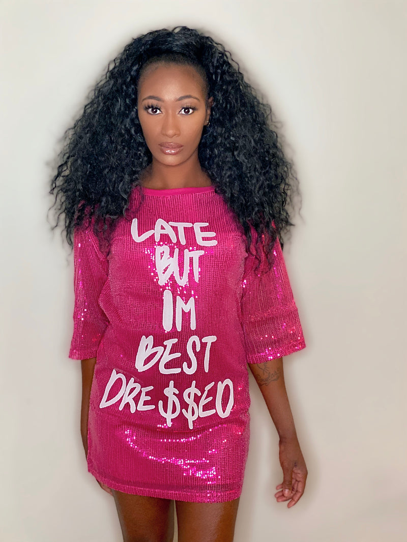 late but best dressed sequin dress Choichic T Shirt Dresses for Women - Fashion Sequins Short Sleeve Loose Tunic Blouses Mini Dresses Small Black : Buy Online at Best Price in KSA
