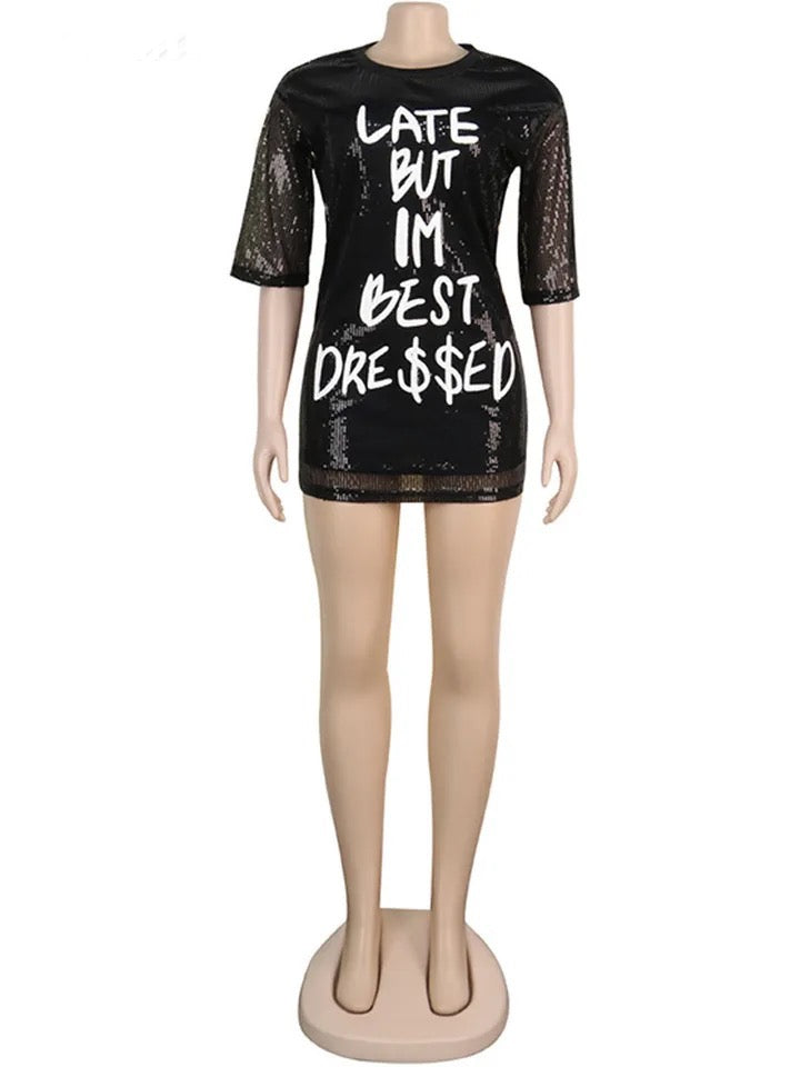 late but best dressed sequin dress Late But I'm Best Dressed Sequin Dress