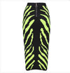 Christian Midi - Black and Green Pencil Skirt