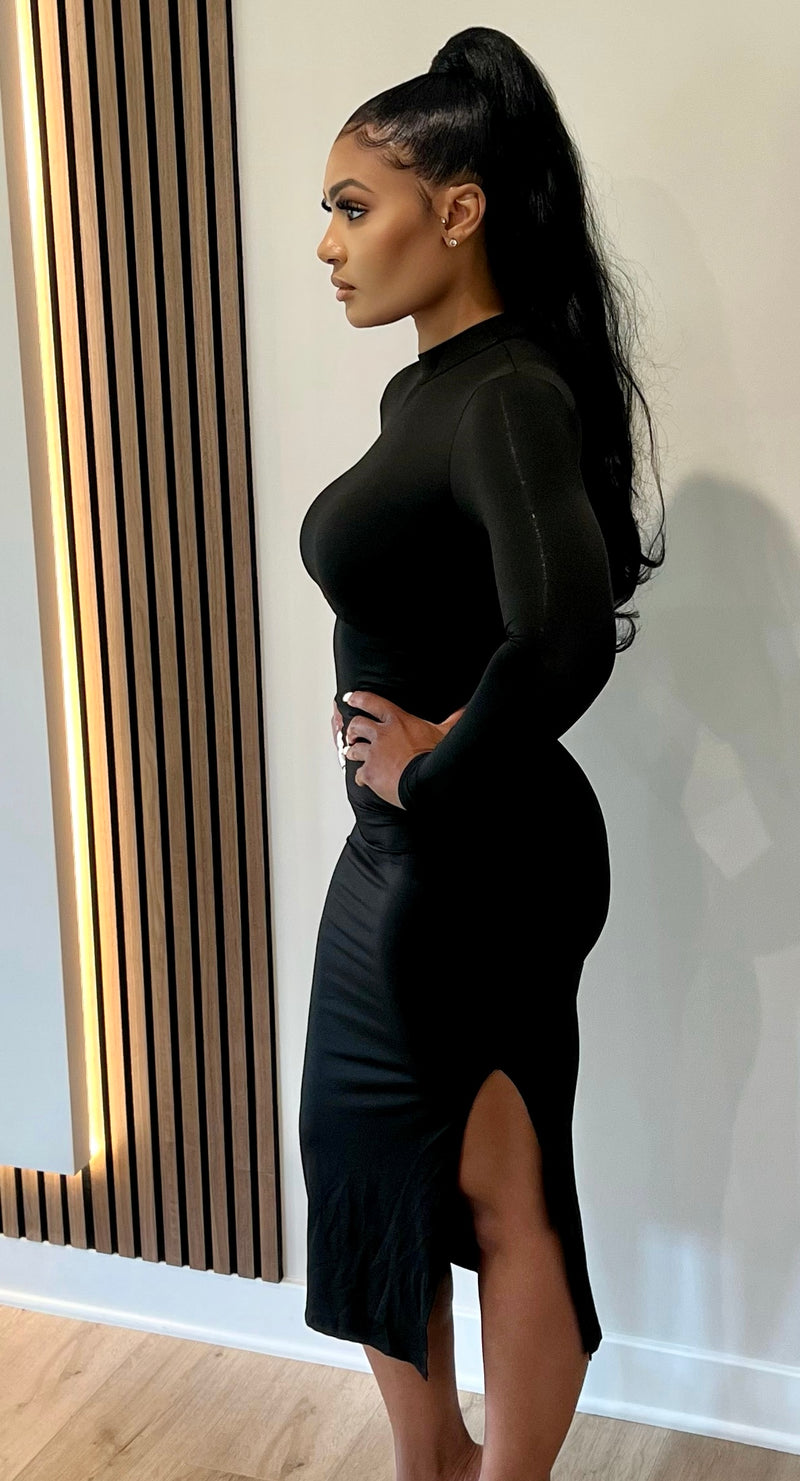 Ellaya - Black Long Sleeve Dress