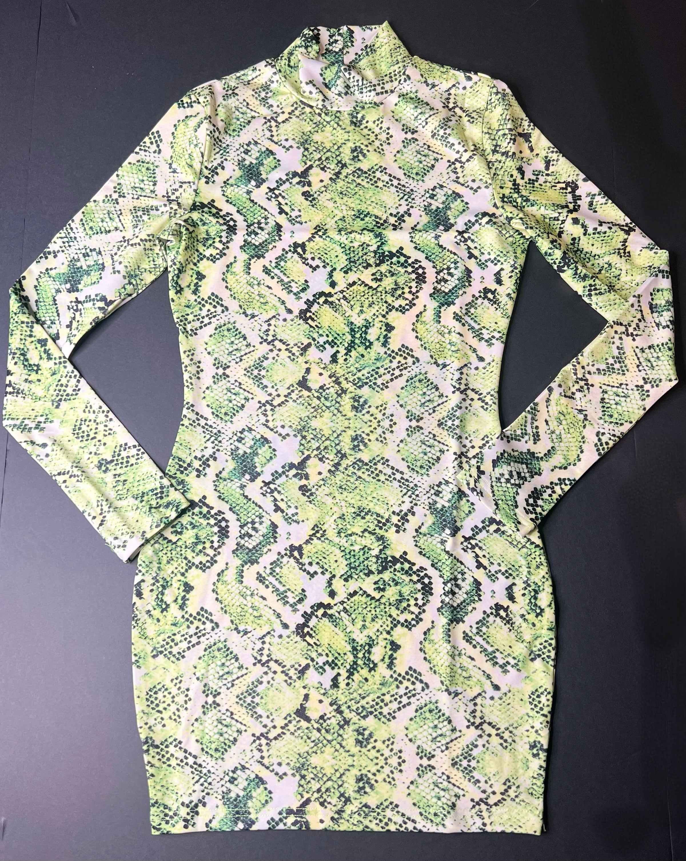 green snakeskin bodycon dress Green Snake Print Bodycon Dress
