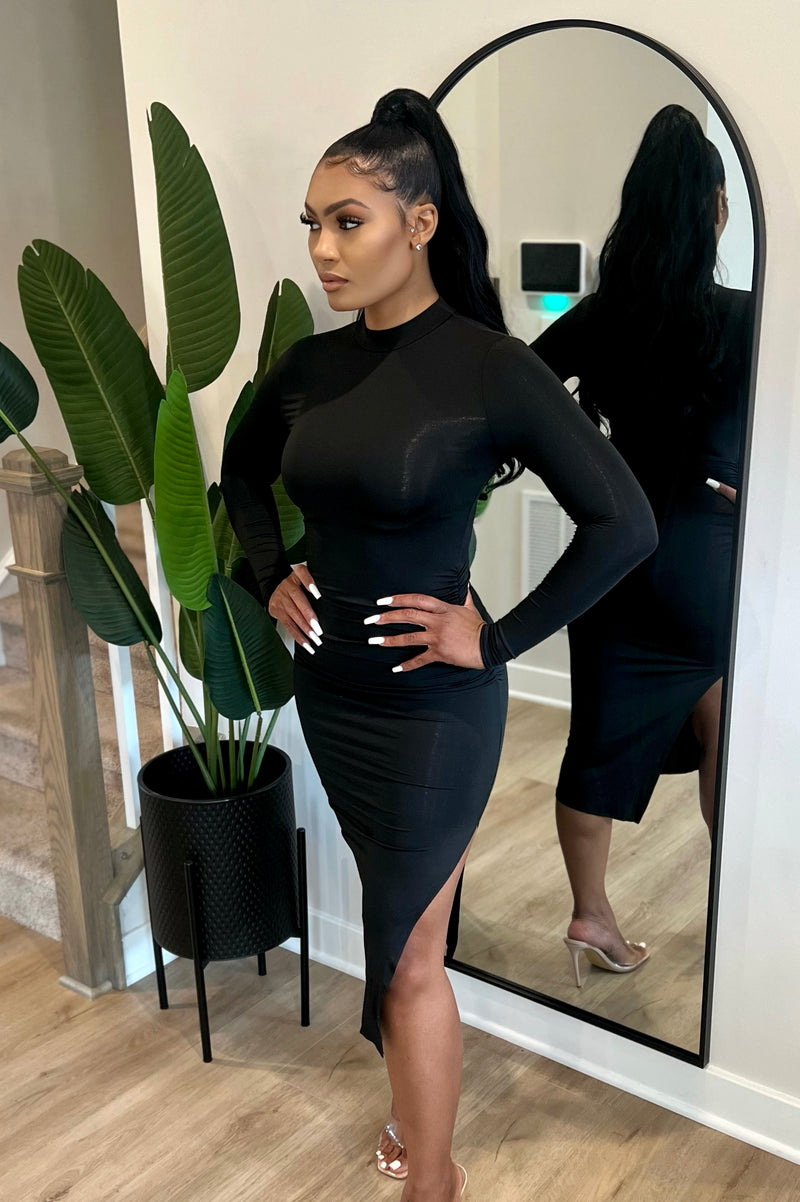 Ellaya - Black Long Sleeve Dress