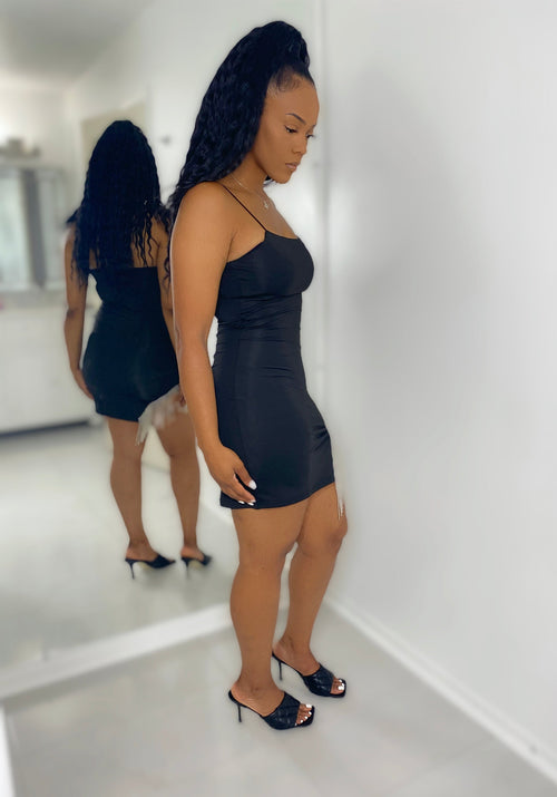 Tori - Rhinestone Tassel Mini Body Con Dress