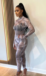 Tie Die Gray and White Cut Out Two Piece