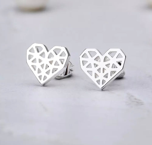 HEART SHAPED STUD EARRINGS